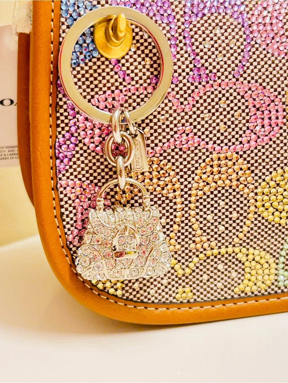 EXTREMELY RARE Coach 3-D Y2K Crystal  SoHo Purse Keychain/ Bag Charm